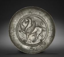Plate with Winged Griffin, 500s-600s. Creator: Unknown
