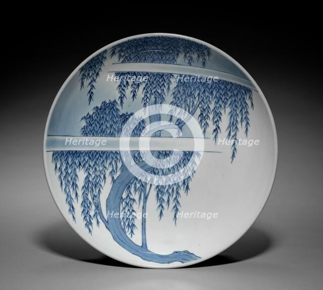 Plate with Willow Tree and Cloud, 1800s. Creator: Unknown.