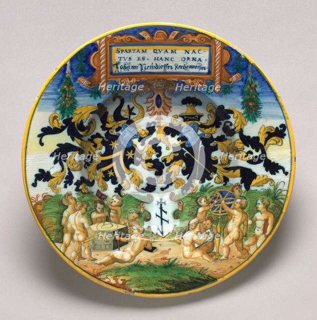 Plate with a heraldic design, c. 1552/1563. Creator: Unknown.