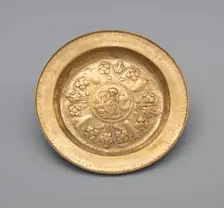 Plate with a Seated Woman, Southern Netherlands, 1425/1475. Creator: Unknown
