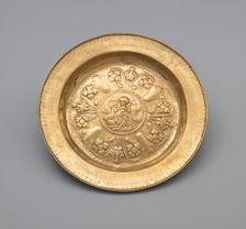 Plate with a Seated Woman, Southern Netherlands, 1425/1475. Creator: Unknown
