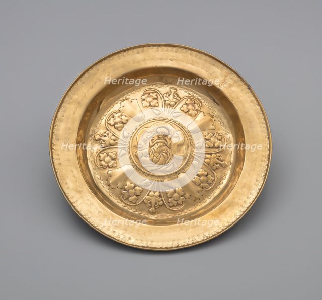 Plate with a Seated Woman, Southern Netherlands, 1425/1475. Creator: Unknown.