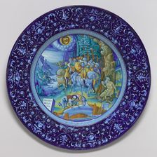 Plate with Alexander and Diogenes, 1524. Creators: Unknown, Master of the Coppa Bergantini