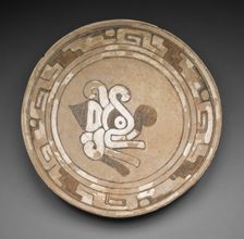 Plate with an Image of a Moth, A.D. 900/1200. Creator: Unknown