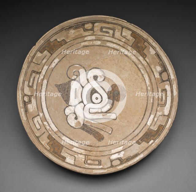 Plate with an Image of a Moth, A.D. 900/1200. Creator: Unknown.