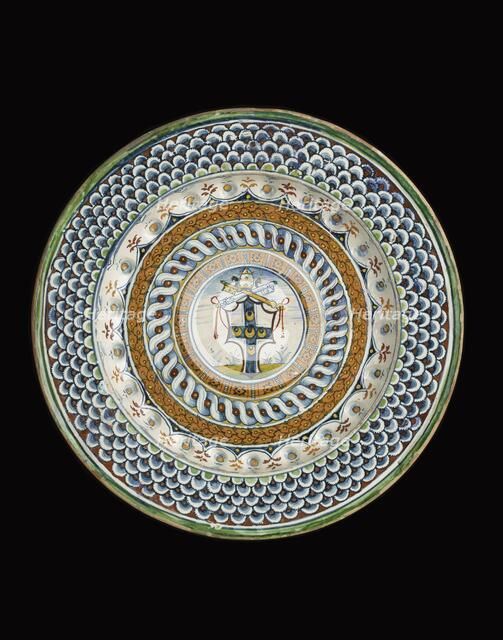 Plate with arms of Pope Pius III (Francesco Todeschere Piccolomini), 1503. Artist: Unknown.