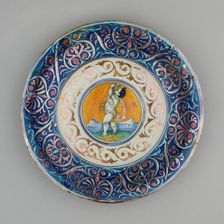 Plate with Cupid, Gubbio, 1530/40. Creators: Unknown, Giorgio Andreoli workshop