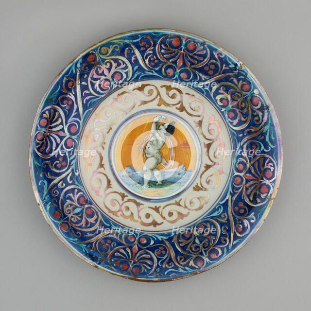 Plate with Cupid, Gubbio, 1530/40. Creators: Unknown, Giorgio Andreoli workshop.
