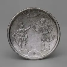 Plate with David's Confrontation with Eliab, Byzantine, 629-630. Creator: Unknown