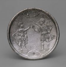 Plate with David's Confrontation with Eliab, Byzantine, 629-630. Creator: Unknown