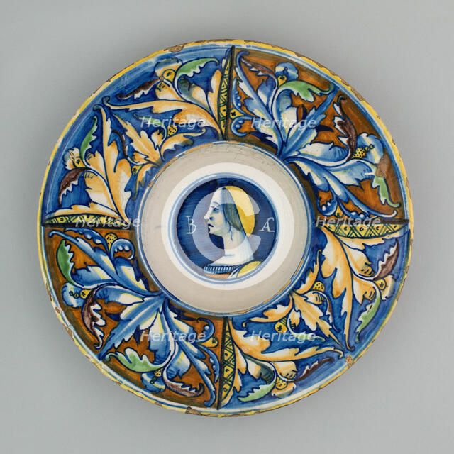 Plate with Female Bust, Castel Durante, c. 1525. Creator: Unknown.