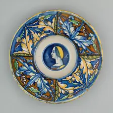Plate with Female Bust, Castel Durante, c. 1525. Creator: Unknown
