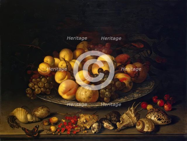 Plate with Fruits and Shells, 1630. Creator: Balthasar van der Ast.