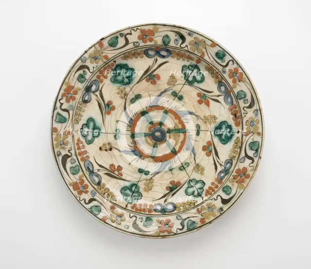Plate with low foot, Safavid period, early 17th century. Creator: Unknown.
