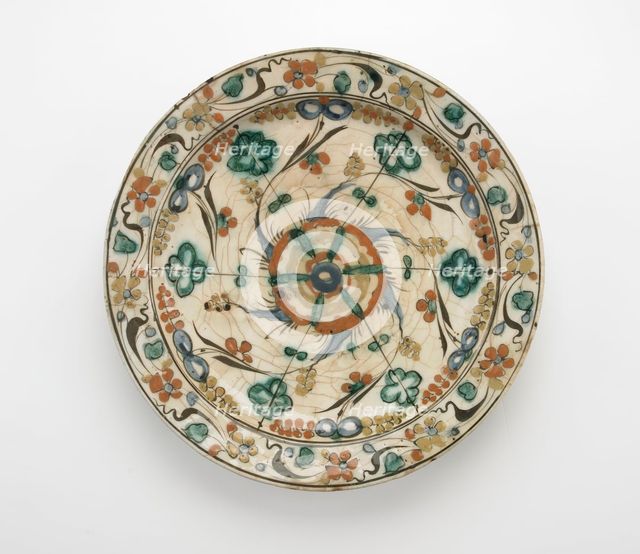 Plate with low foot, Safavid period, early 17th century. Creator: Unknown.
