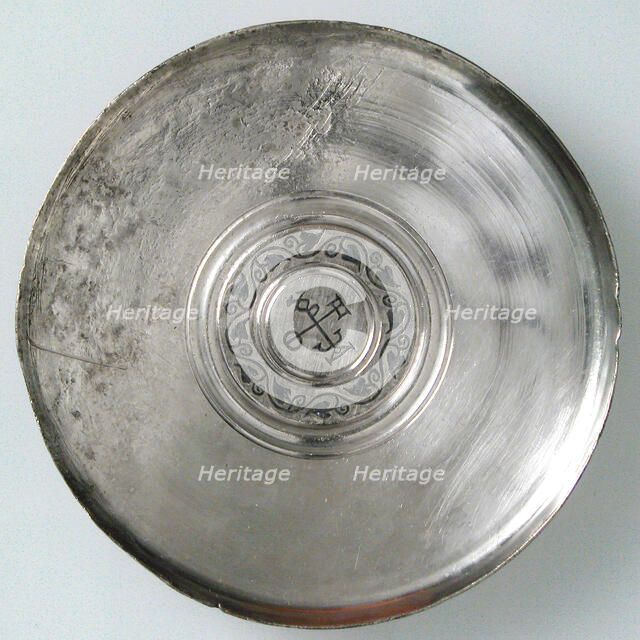 Plate with Monogram, Byzantine, 610-613. Creator: Unknown.