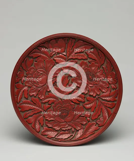 Plate with Peony Decoration, late 1300s-early 1400s. Creator: Unknown.