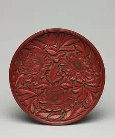 Plate with Peony Decoration, late 1300s-early 1400s. Creator: Unknown