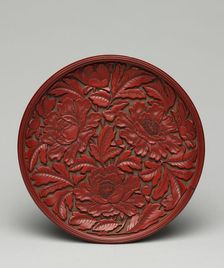 Plate with Peony Decoration, late 1300s-early 1400s. Creator: Unknown