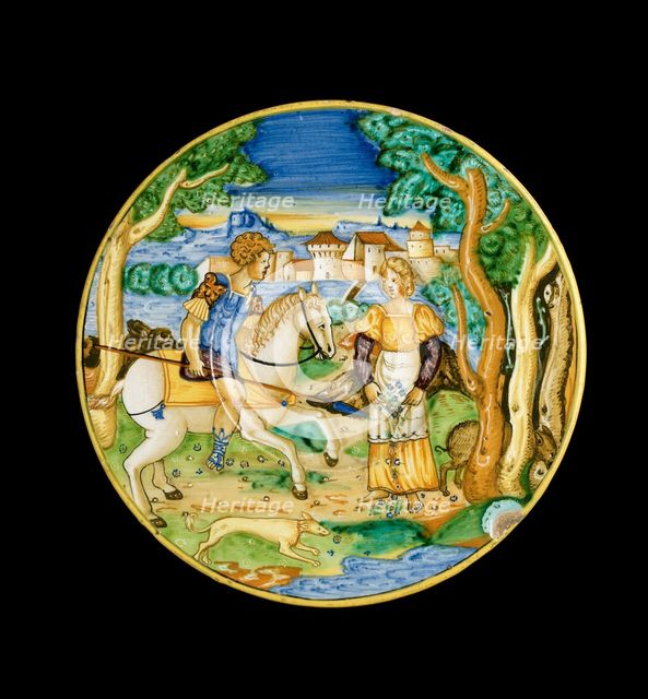 Plate with Picus and Circe, 1535. Artist: Unknown.