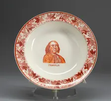 Plate with portrait of Benjamin Franklin, 1800/1900. Creator: Spode Ceramic Works