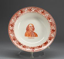 Plate with portrait of Benjamin Franklin, 1800/1900. Creator: Spode Ceramic Works