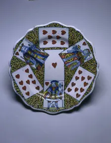 Plate with Playing Cards, c. 1760. Creator: Unknown