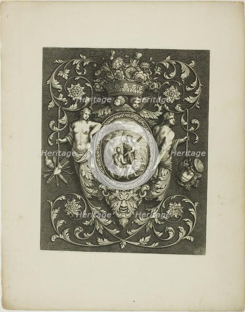 Plate Ten, from A New Book of Ornaments, 1704. Creator: Simon Gribelin.