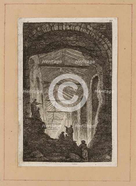 Plate Ten from Evenings in Rome, 1763/64. Creator: Hubert Robert.