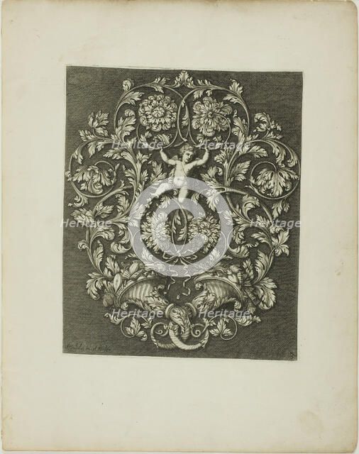 Plate Three, from A New Book of Ornaments, 1704. Creator: Simon Gribelin.