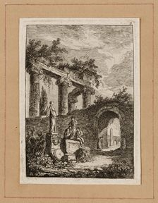 Plate Three from Evenings in Rome, 1763/64. Creator: Hubert Robert