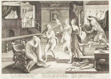 Plate Three, from Five Wise and Five Foolish Virgins, 1606. Creator: Jan Saenredam