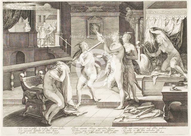 Plate Three, from Five Wise and Five Foolish Virgins, 1606. Creator: Jan Saenredam.