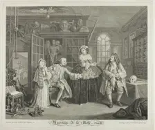 Plate Three, from Marriage à la Mode, 1746. Creator: Bernard Baron