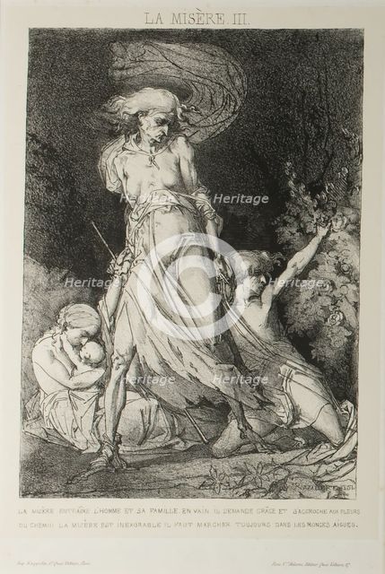 Plate Three from Misery, 1851. Creator: Charles Rambert.