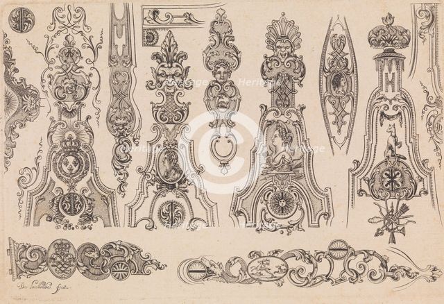 Plate three from Nouveavx Desseins D'Arquebvseries, ca. 1705-30. Creator: de La Collombe.