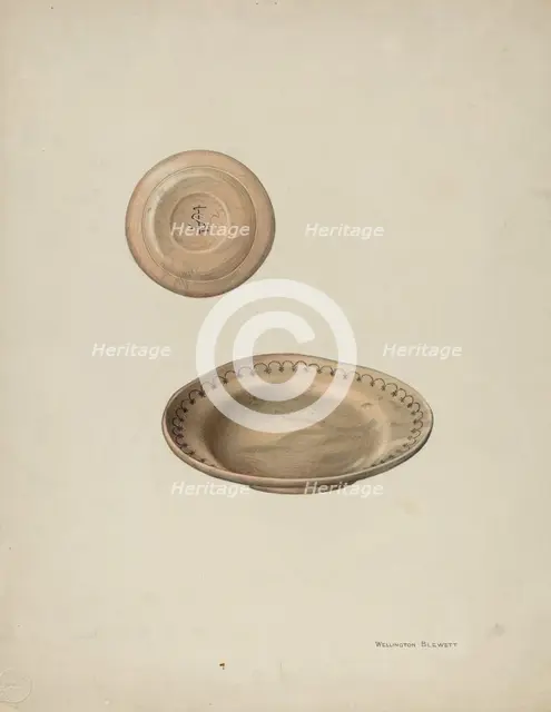 Plate Treen, 1938. Creator: Wellington Blewett.
