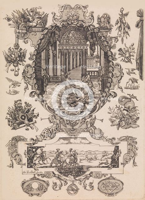 Plate twelve from Nouveavx Desseins D'Arquebvseries, dated 1736. Creator: de La Collombe.