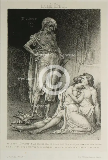 Plate Two from Misery, 1851. Creator: Charles Rambert.