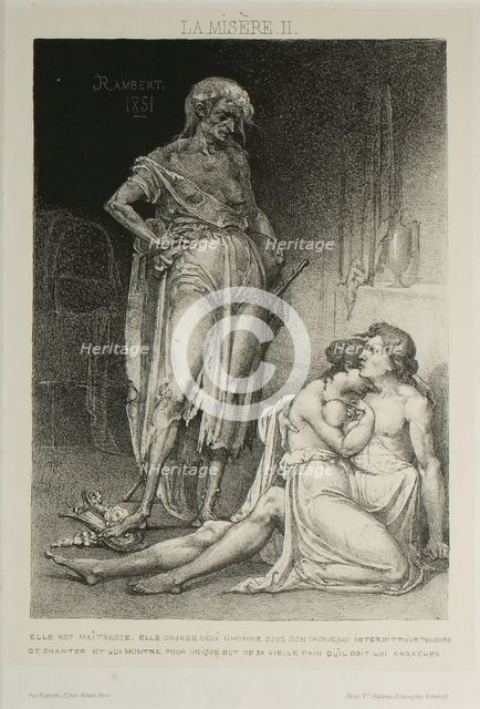 Plate Two from Misery, 1851. Creator: Charles Rambert.