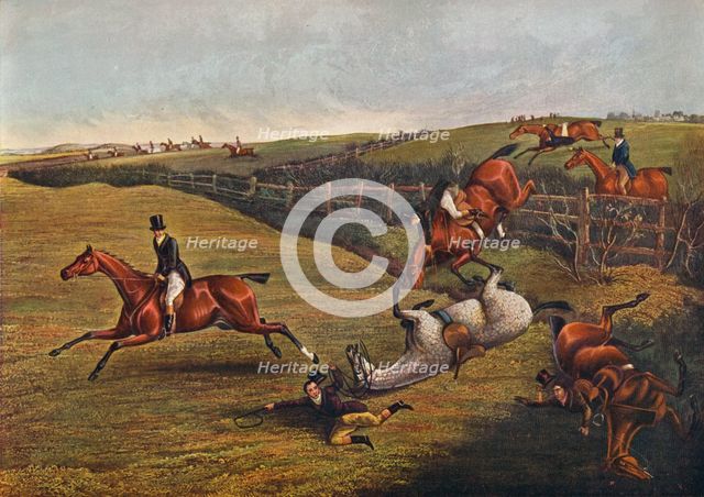 'Plate V: Grand Leicestershire Steeplechase, 1829', 1830, (1922). Artist: Charles Bentley.