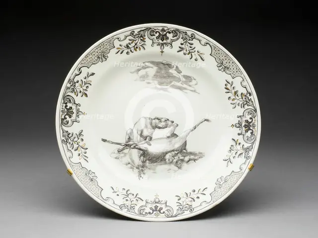Plate, Vienna, c. 1735. Creator: Du Paquier Porcelain Manufactory.