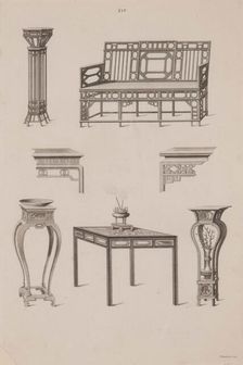 Plate XIV, Designs of Buildings, Furniture, Clothes, Machinery, and Implements of the Chinese, 1757. Creator: William Chambers