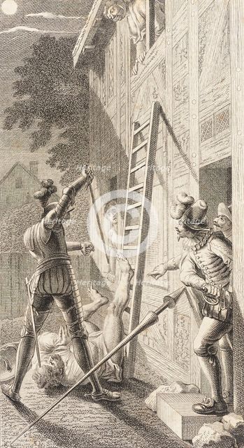 Plate XIX from Life and Adventures of the Knight Don Quixote de la Mancha, 1780. Creator: Daniel Berger.