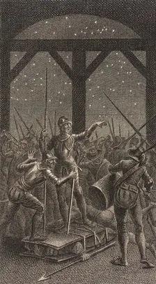 Plate XV from Life and Adventures of the Knight Don Quixote de la Mancha, 1780. Creator: Daniel Berger