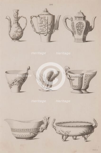 Plate XVI, Designs of Buildings, Furniture, Clothes, Machinery, and Implements of the Chinese, 1757. Creator: William Chambers.