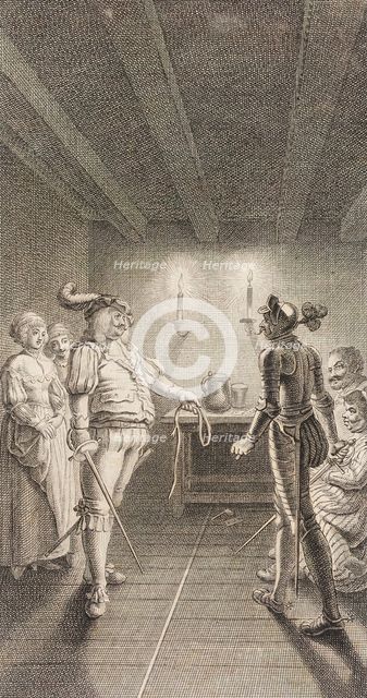 Plate XX from Life and Adventures of the Knight Don Quixote de la Mancha, 1780. Creator: Daniel Berger.