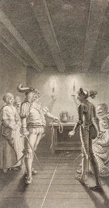 Plate XX from Life and Adventures of the Knight Don Quixote de la Mancha, 1780. Creator: Daniel Berger
