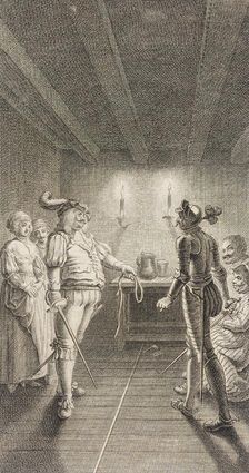 Plate XX from Life and Adventures of the Knight Don Quixote de la Mancha, 1780. Creator: Daniel Berger