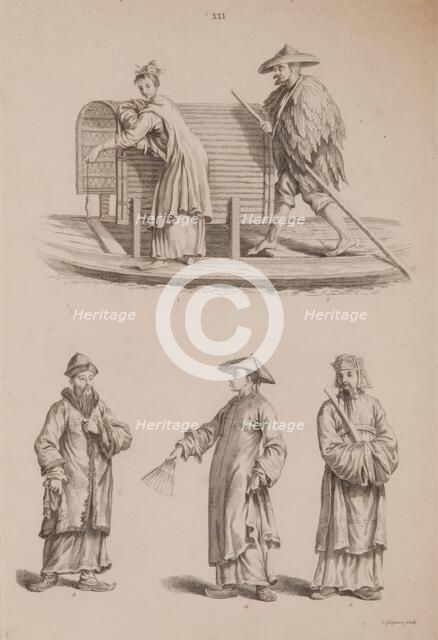 Plate XXI, Designs of Buildings, Furniture, Clothes, Machinery, and Implements of the Chinese, 1757. Creator: William Chambers.